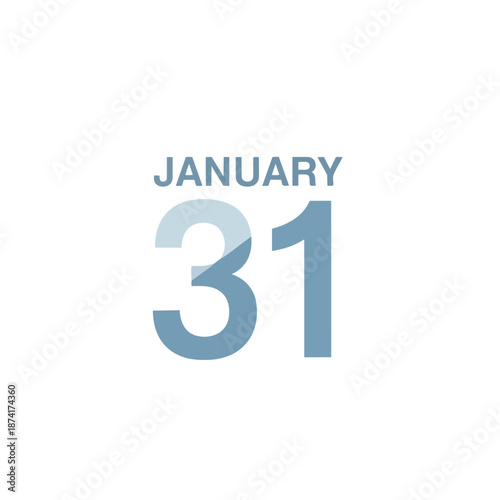 A crisp digital representation of January thirty-first highlighting an important calendar date for event planning or daily scheduling and