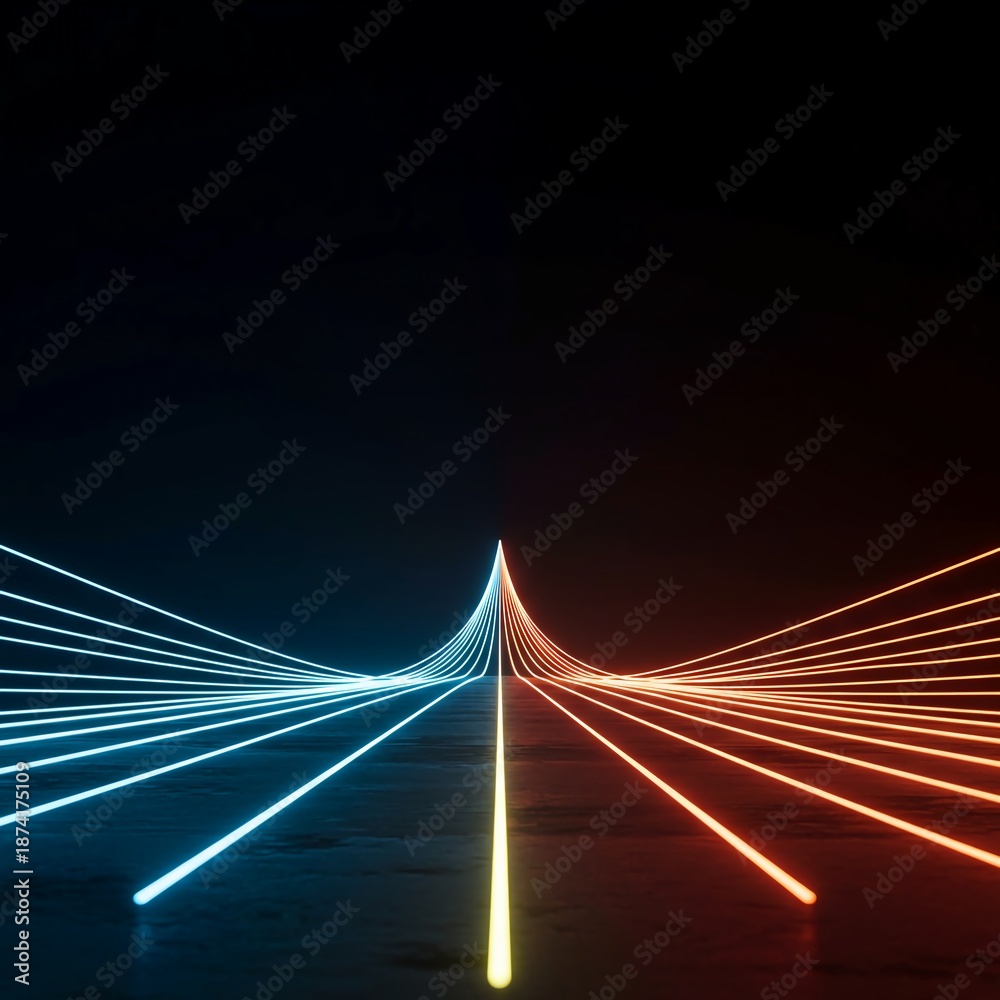 Obraz premium Conceptual minimalist visualization of an endless boundary line illustrating perpetual motion and limitless potential for expansion, modern, wide, visualization