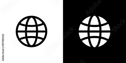 Web icon concept with flat Black White Background. Vector illustration.