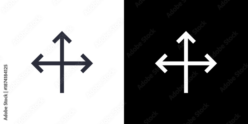 Obraz premium Three Arrows icon concept with flat Black White Background. Vector illustration.