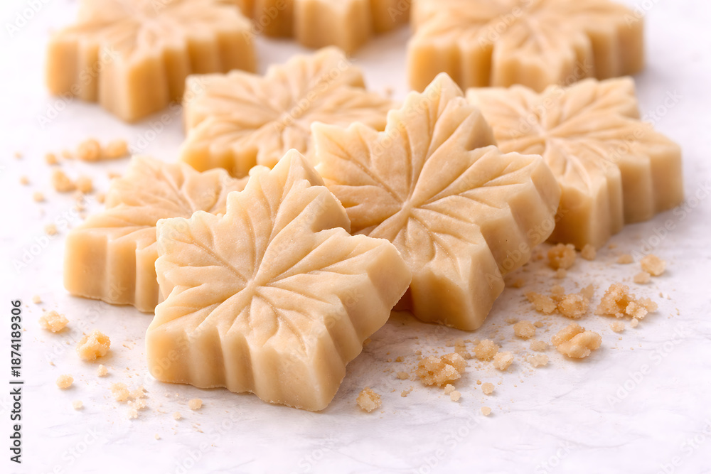 Obraz premium Rare Maple sugar candy, leaf shape,