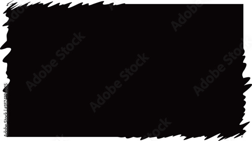 グリッチ風の長方形フレーム　ブラック