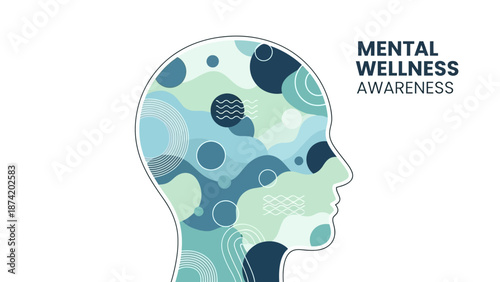 Mental Wellness Awareness Profile Illustration