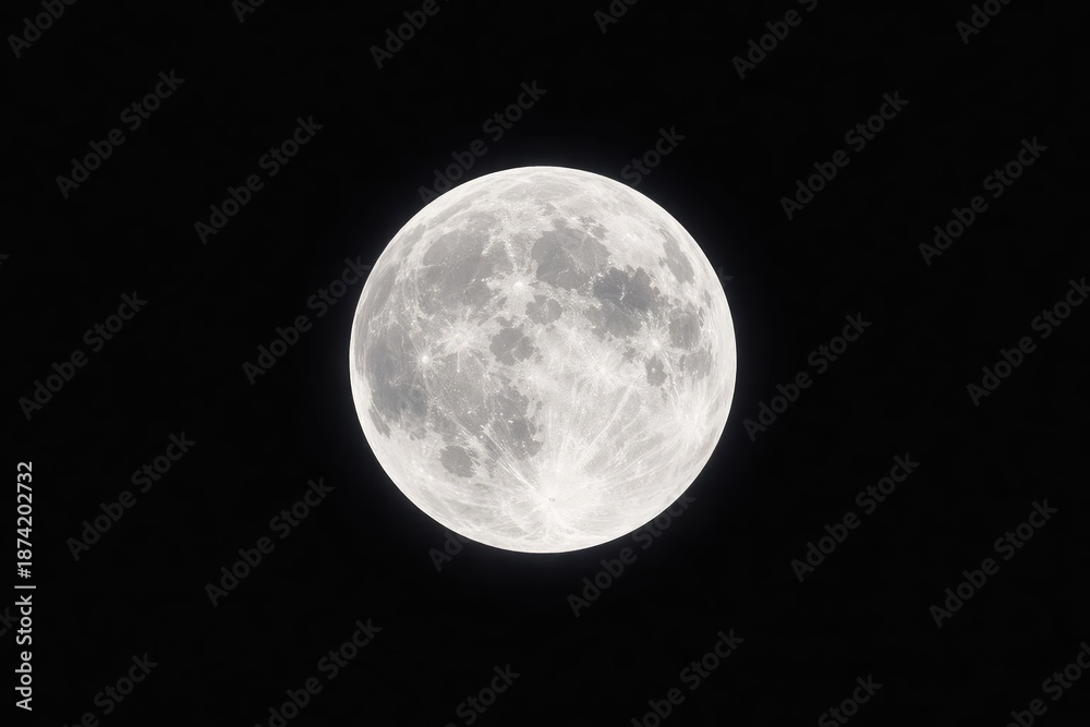 Obraz premium Excellent condition celestial full moon framed by a black sky