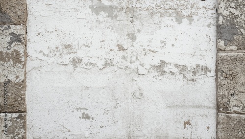 Textile or graphic design backdrop featuring a distressed white and gray wall surface, suitable for editorial layouts