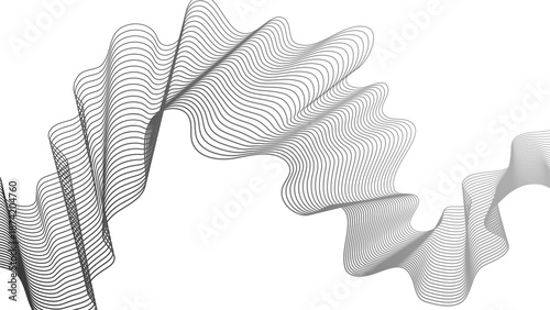 Abstract backdrop with grey wave gradient lines