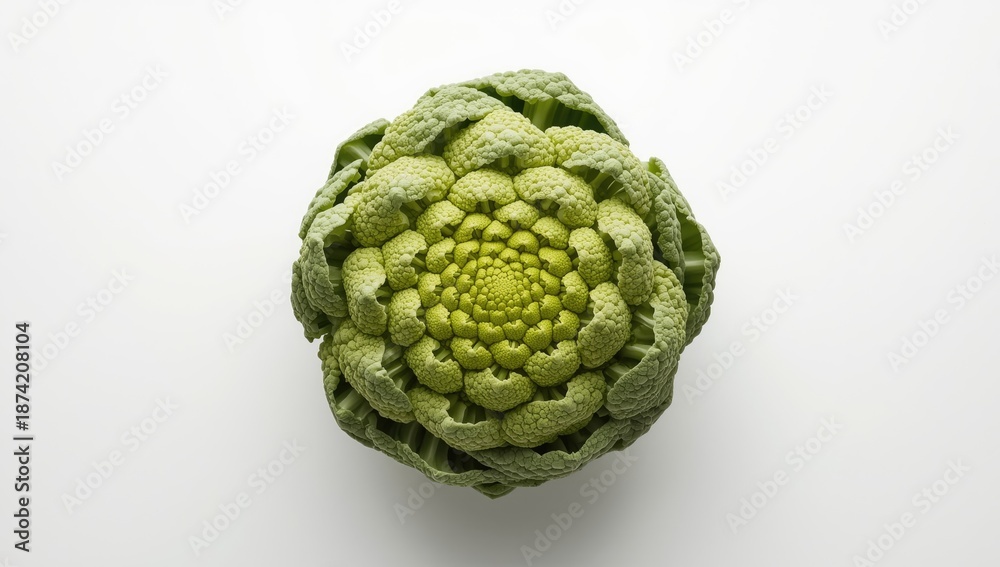Fototapeta premium Broccoli cabbage or Cauliflower displayed on white background with clipping path, used in editorial header designs