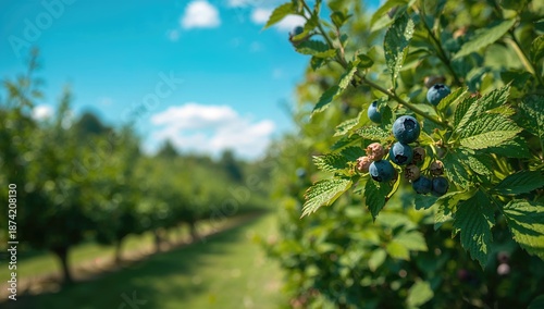 Blueberry bush with ripe be...