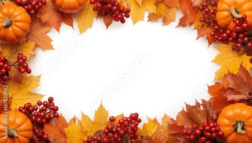 Border of autumn leaves, be...