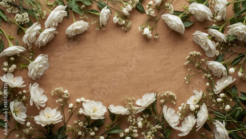 White spring flowers in a f...