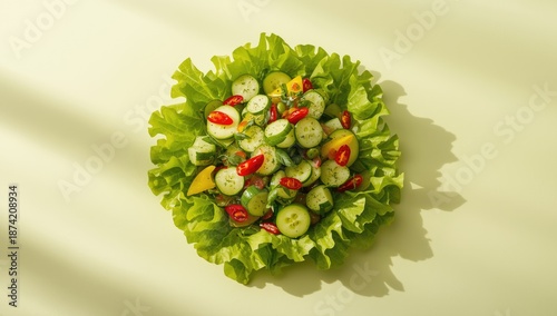 Cucumber slices with fresh ...