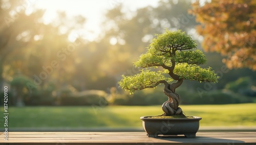 Small bonsai with carefully...