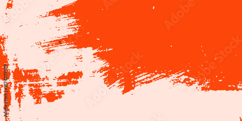 Red rusty panel background with white brush strokes - Weathered metal board in autumn colors in modern grunge style. eps 10