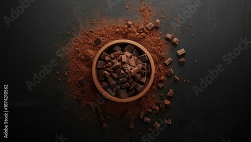 Crushed dark chocolate and ...