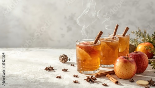 Homemade apple cider served...