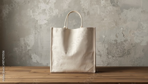 Bag placed on a wooden surf...