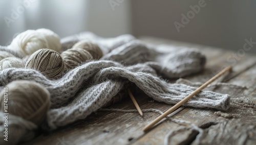 Detail shot of knitted yarn...