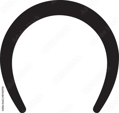 Headband icon in silhouette white background.