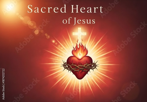 Sacred Heart of Jesus Catholic Devotional Religious Concept