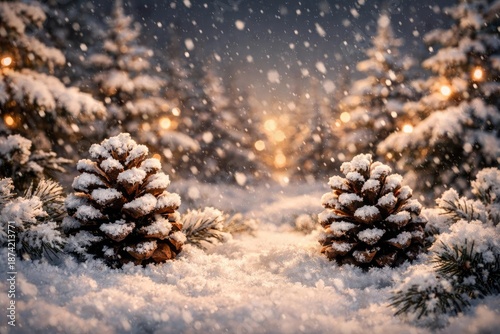 Snowy pinecone Christmas pa...