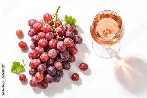 Top shot of ripe grapes alo...
