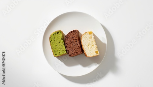 Slices of bread with green ...