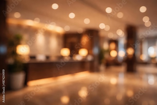 Wallpaper Mural Blurred bokeh lights on a softly lit reception interior background Torontodigital.ca