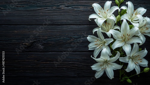White lily flowers placed o...