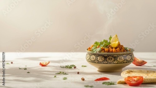 Chickpeas Masala in a tradi...