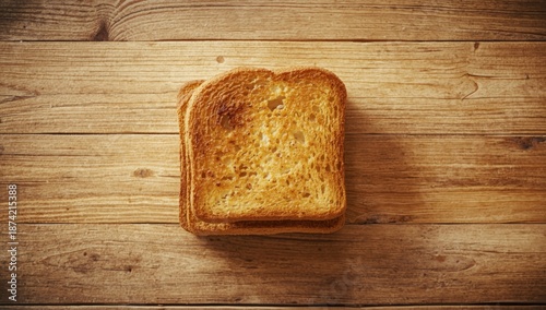 Top view of toasted bread s...