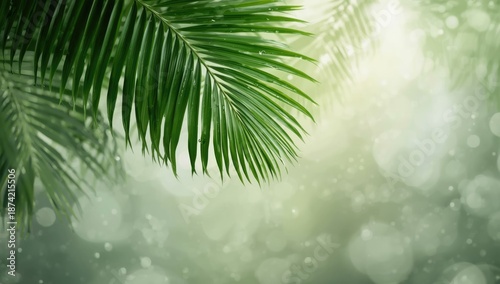 Natural green leaf pattern ...