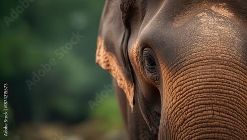 Elephant head showing detai...