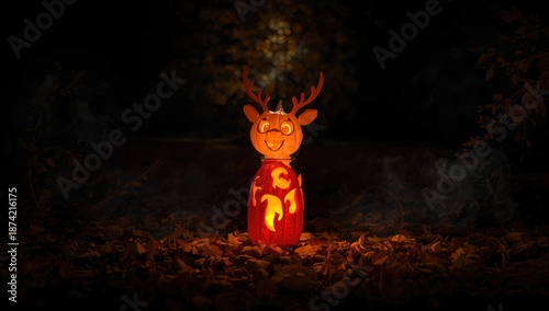 Deer in a forest during dus...