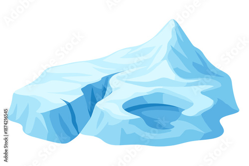 Iceberg floats in the ocean under clear skies during daytime near the Arctic region