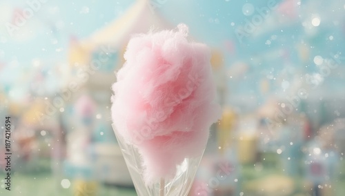 Cotton candy in a sealed pl...