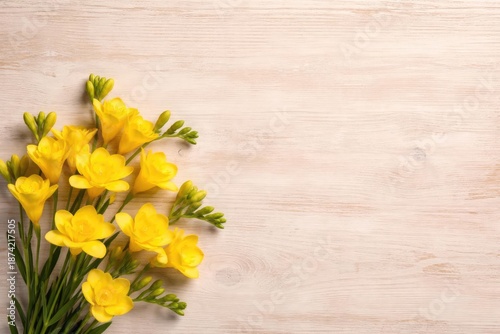 Spring yellow freesia flowe...