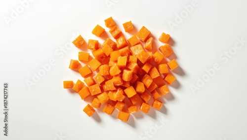 Carrot cubes used as a text...