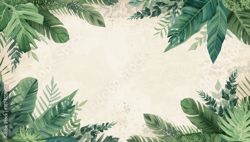 Watercolor leaf pattern, id...