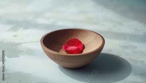 A solitary rose petal in a ...