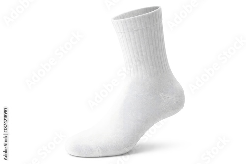 White sock modeled in  on p...