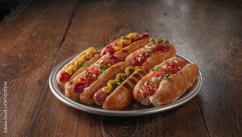 Indoor food display of hot ...