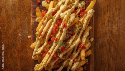 Serving of seasoned fries w...