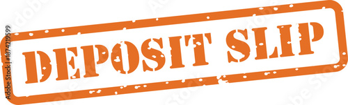 Orange deposit slip stamp isolated on transparent background