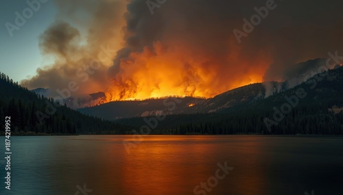 Smoke rising over Lake Love...