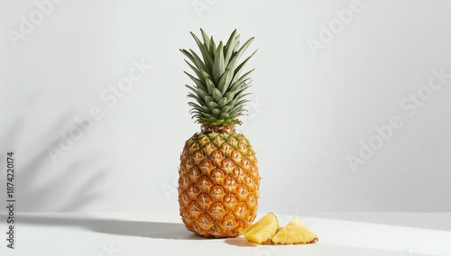 Juicy pineapple cut open on...