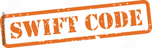 Orange grungy swift code stamp