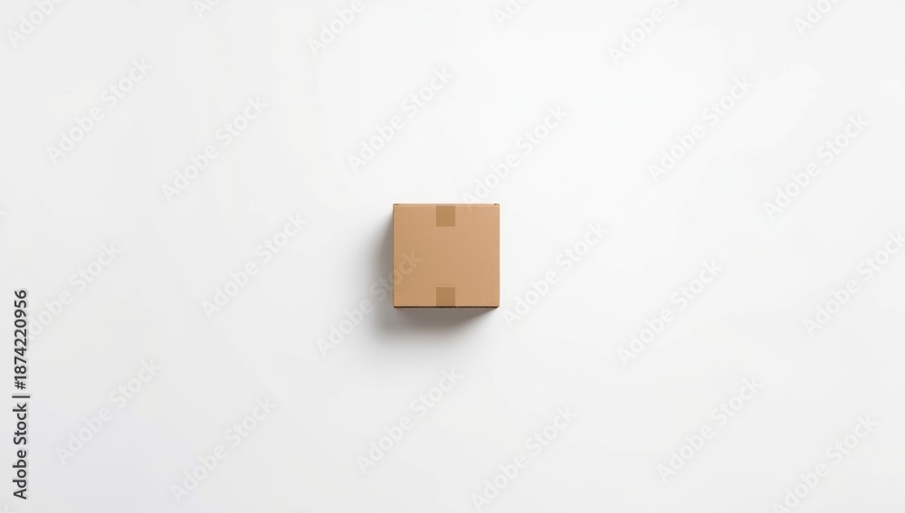 Fototapeta premium Single open cardboard box isolated on white background, highlighting simple packaging or storage containers