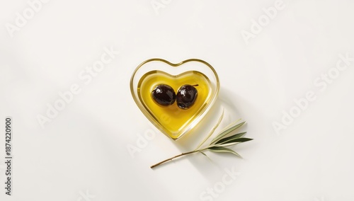 Olive oil with dark olives ...