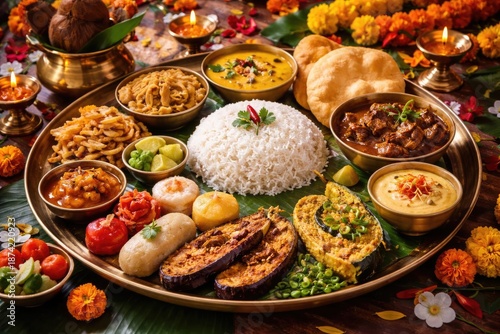 Bengali food thali with sea...