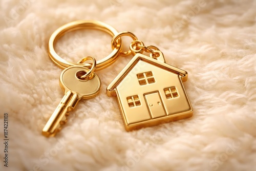 Golden keychain closeup lay...